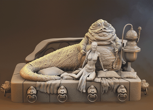 "Jabba's Captive: 3D Garage Kit Diorama featuring Leia"