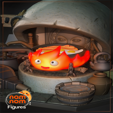 Chibi Calcifer's Enchanted Ember: 3D Buildable Diorama Kit